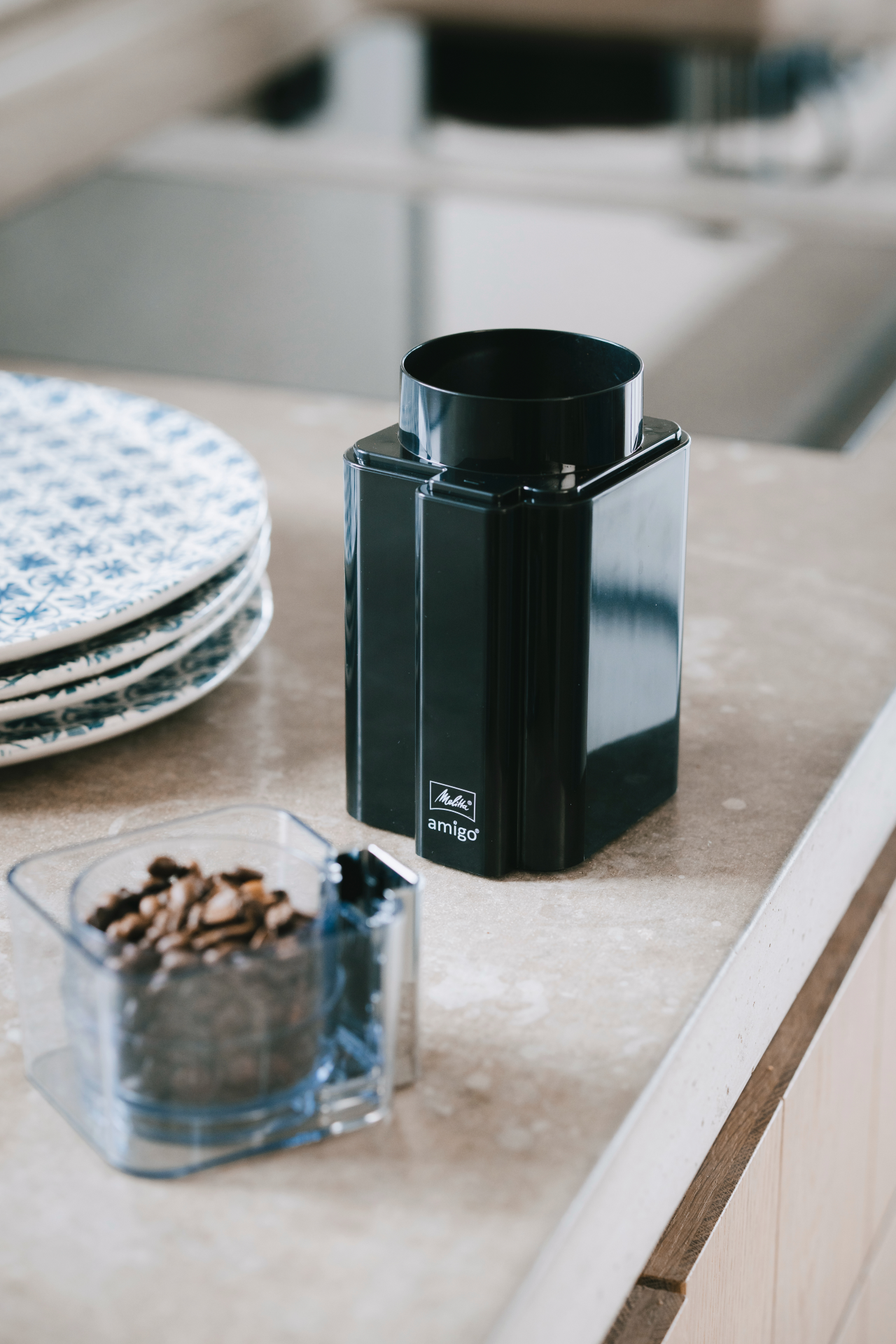 Melitta Amigo Kaffeemühle auf Küchentheke